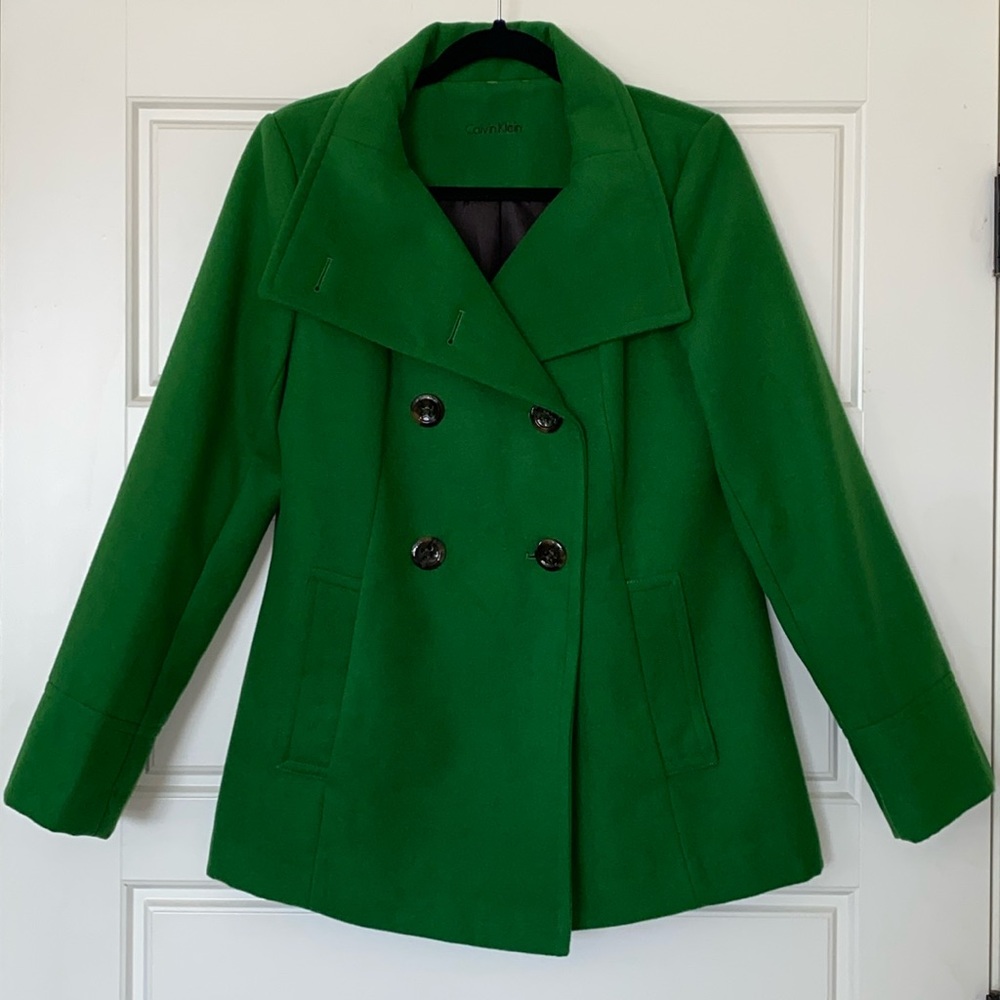 Gorgeous Green Calvin Klein Coat Size Medium